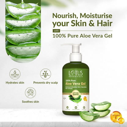Lotus Botanicals 100% Pure Aloe Vera Gel With Vitamin E - Distacart