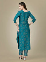 Thumbnail for Jyoti Fashion Women's Rama Rayon Embroidered Kurta Pant Set - Distacart