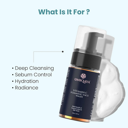Uniqaya Vitamin C Foaming Face Wash For Brightening & Glowing Skin - Distacart