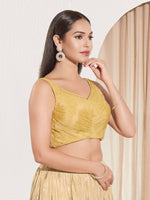 Thumbnail for Joban Fashion Gold Tissue Padded Blouse With Sweetheart Neck Sleeveless - Distacart