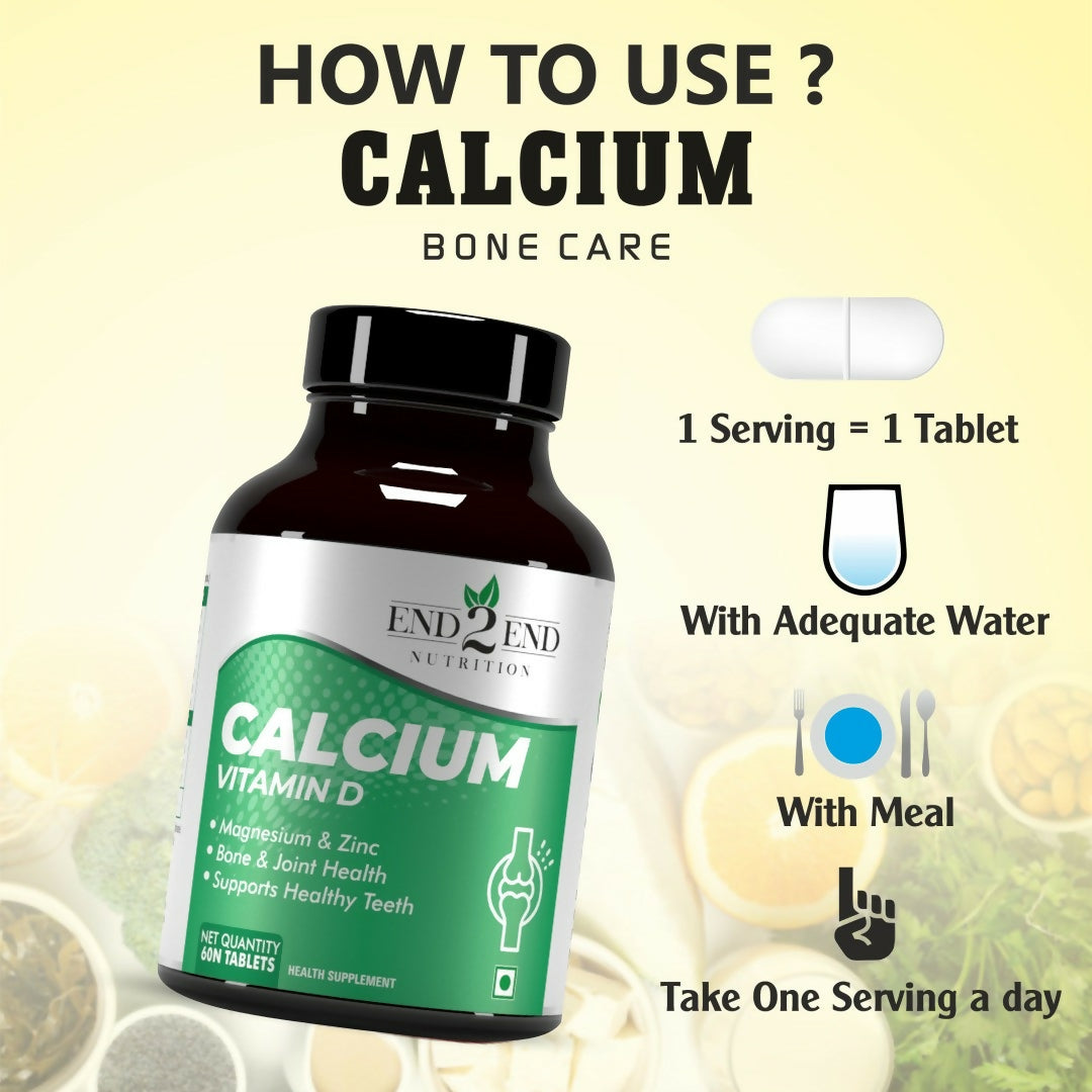 End2End Nutrition Calcium Vitamin D Tablets - Distacart