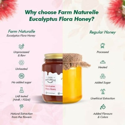 Farm Naturelle Eucalyptus Flower Honey - Raw, Unprocessed Wild Forest Honey - Distacart