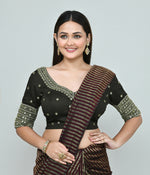 Thumbnail for Joban Fashion Women's Dark Green Embroidered Stitched Blouse