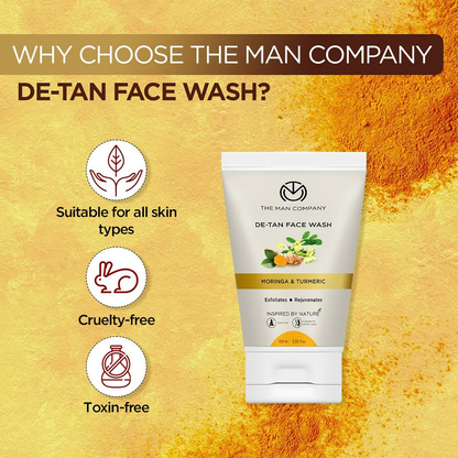 The Man Company De Tan Face Wash For Men with Turmeric & Moringa - Distacart