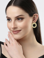 Thumbnail for NVR Women Gold-Plated Cut Out Circle Drop Earrings - Distacart
