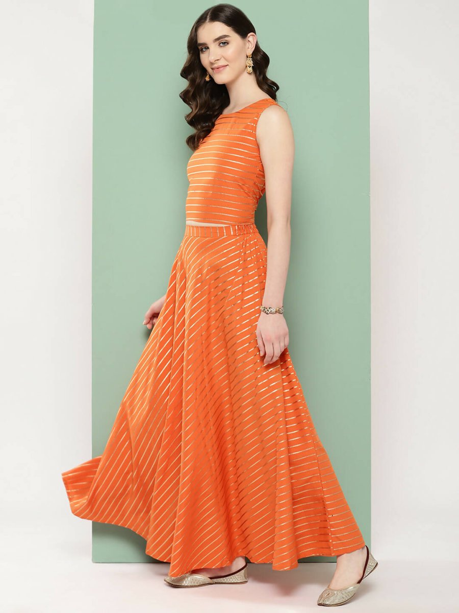 Ahalyaa Women's Traditional Wear Co-ods - Orange - Distacart