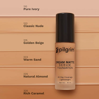 Pilgrim Dream Matte Serum Foundation With Matte & Poreless All Day Coverage Lightweight - Golden Beige - Distacart