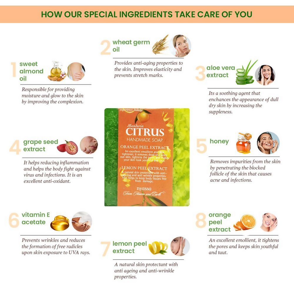 Nyassa Mandarin Citrus Soap Orange & Lemon Extracts - Distacart