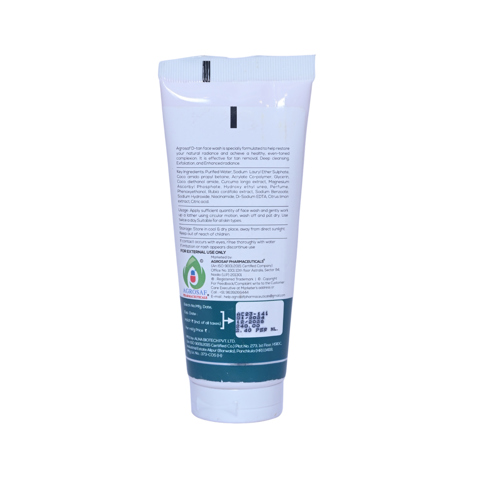 Agrosaf D-Tan Face Wash - Dista