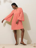 Thumbnail for trueBrowns Pink Cotton Blend Short Dress