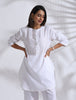 trueBrowns White Slub Kurta Co-ord Set - Distacart