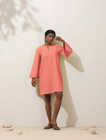 Thumbnail for trueBrowns Pink Cotton Blend Short Dress
