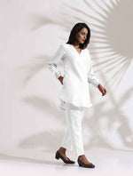 Thumbnail for trueBrowns White Cotton Blend Co-ord Set