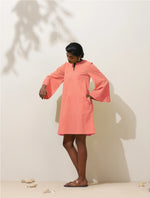 Thumbnail for trueBrowns Pink Cotton Blend Short Dress