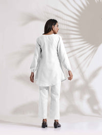 Thumbnail for trueBrowns White Cotton Blend Co-ord Set