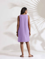 Thumbnail for trueBrowns Lilac Cotton Blend Short Dress