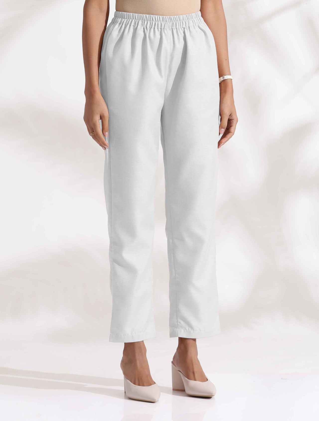 trueBrowns White Cotton Blend Kurta Co-ord Set