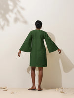 Thumbnail for trueBrowns Green Cotton Blend Short Dress