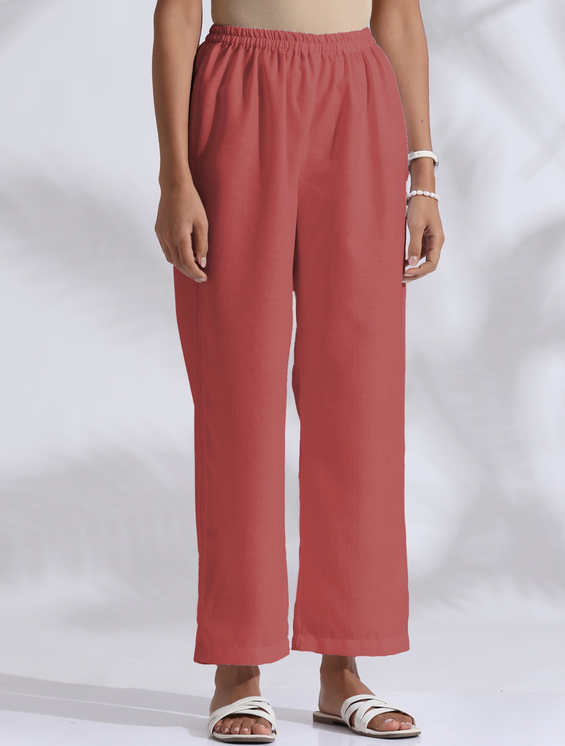 trueBrowns Pink Cotton Blend Pleated Kurta Co-ord Set - Distacart