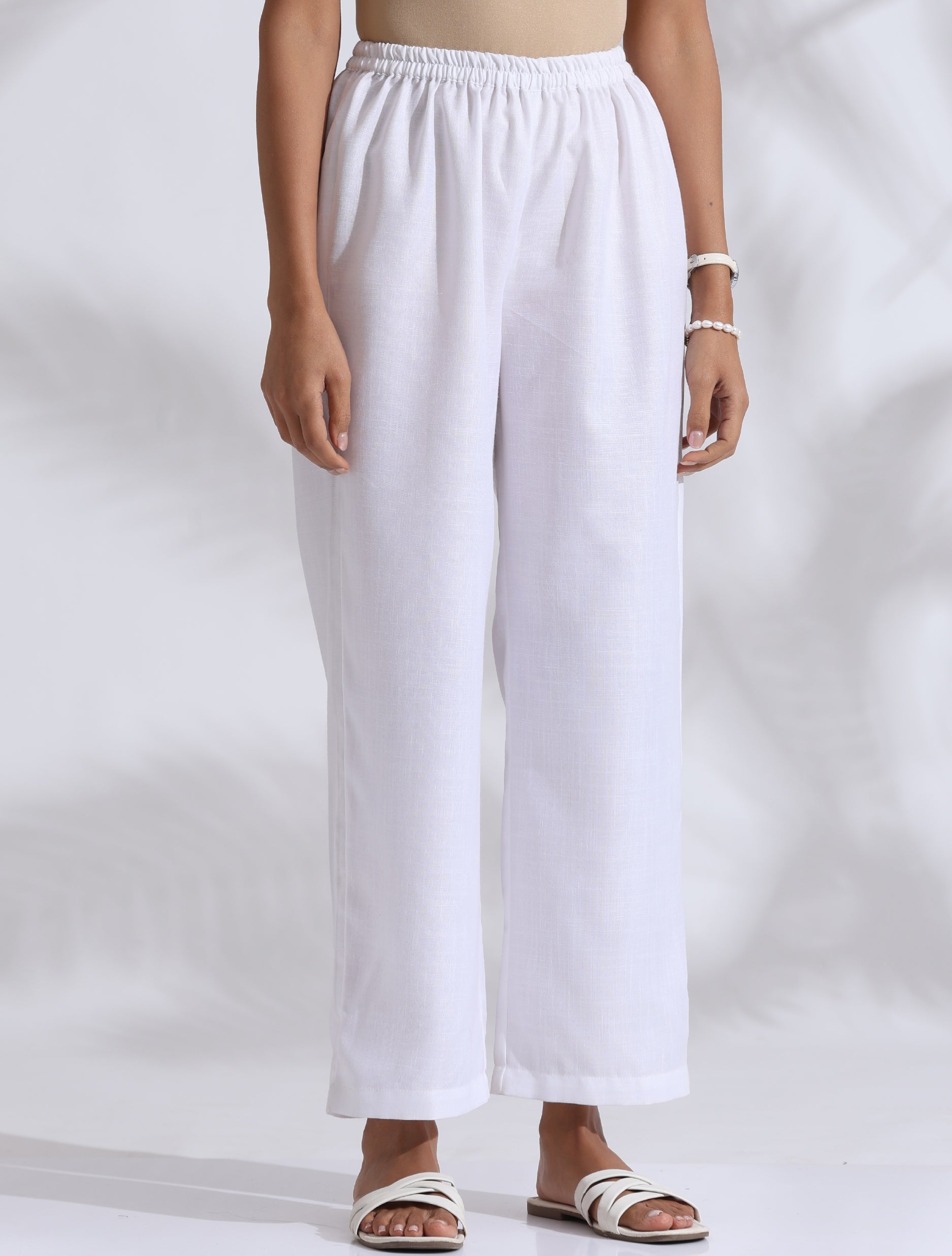 trueBrowns White Slub Kurta Co-ord Set - Distacart