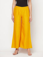Thumbnail for Aniyah Mustard Color Rayon Flared Slip-On Palazzo