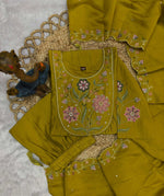 Thumbnail for Pramukh Fab Mustard Color Viscose Roman Silk Kurta Set - Distacart