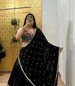 Thumbnail for Pramukh Fab Black Color Satin Silk And French Crepe Silk Lehenga Choli