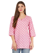 Thumbnail for Jaitra Apparels Women Printed Pure Cotton Straight Kurta (Pink)