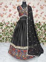 Thumbnail for Pramukh Fab Black Color Satin Silk And French Crepe Silk Lehenga Choli