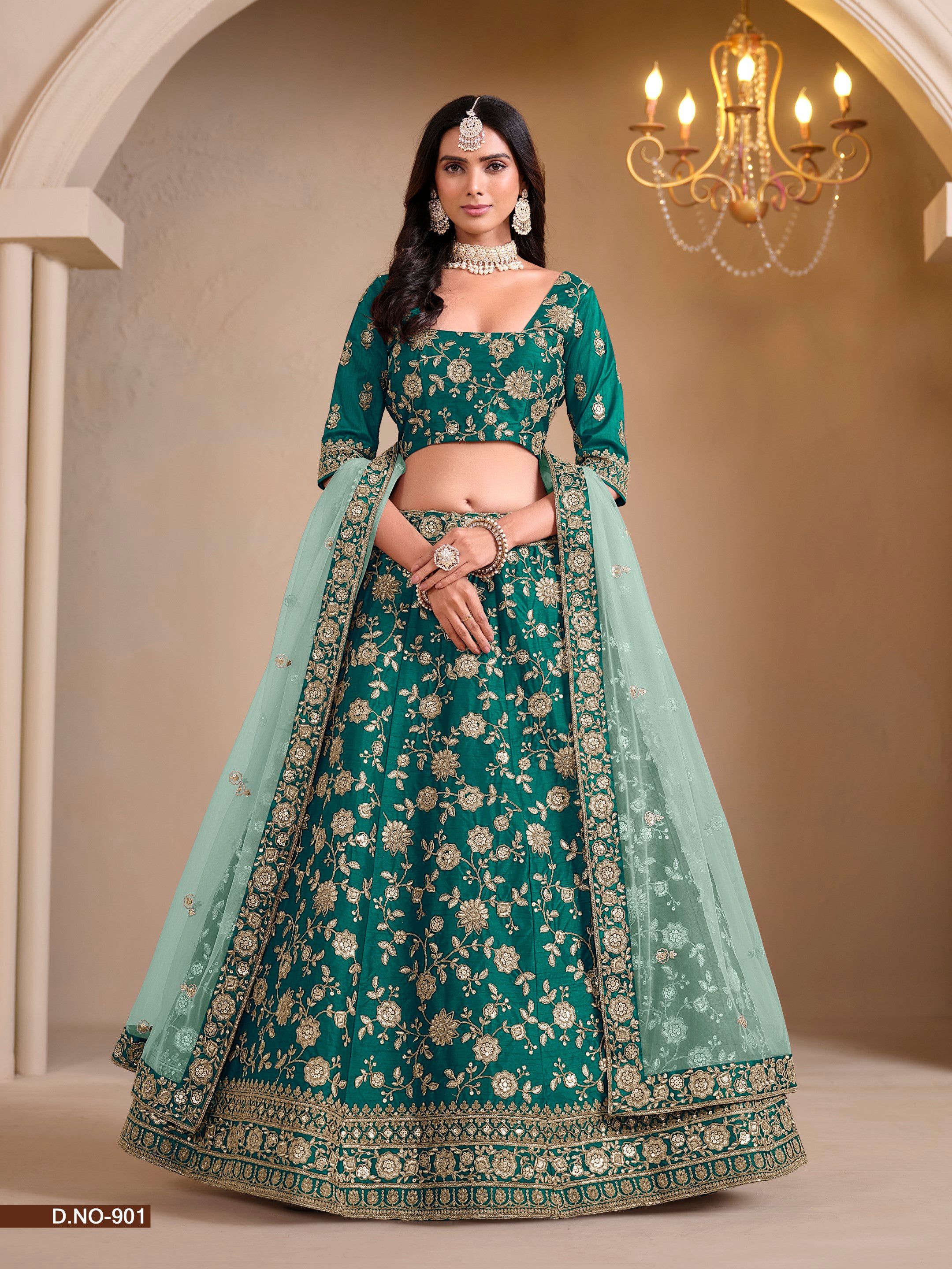 Anaita Green Art Silk Designer Lehenga With Blouse - Distacart