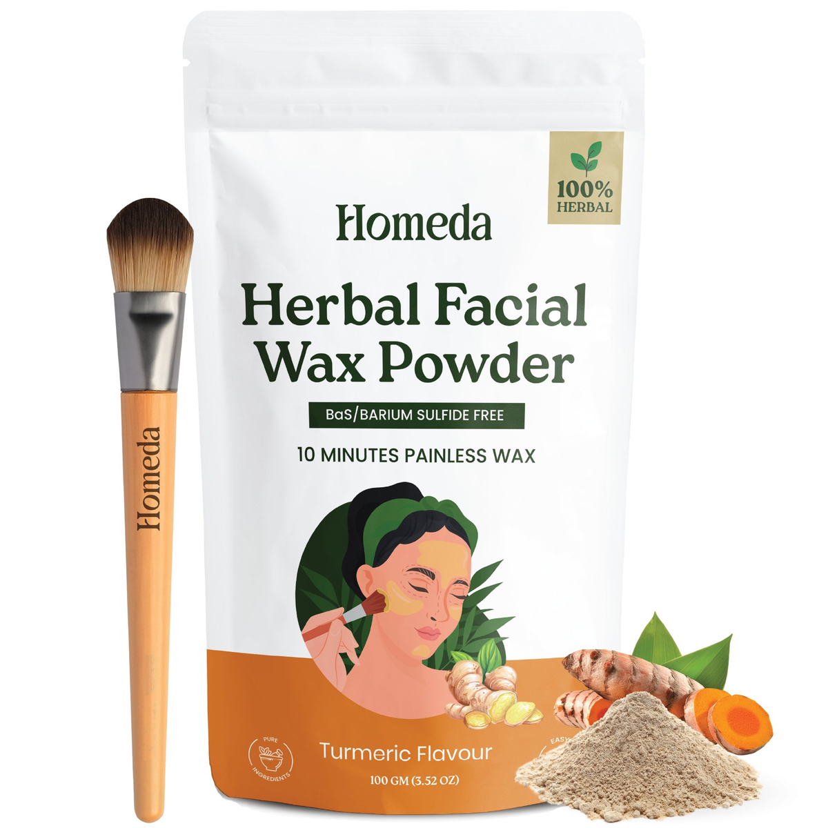 Shudh Online Herbal Wax Powder for Women - Turmeric Flavour