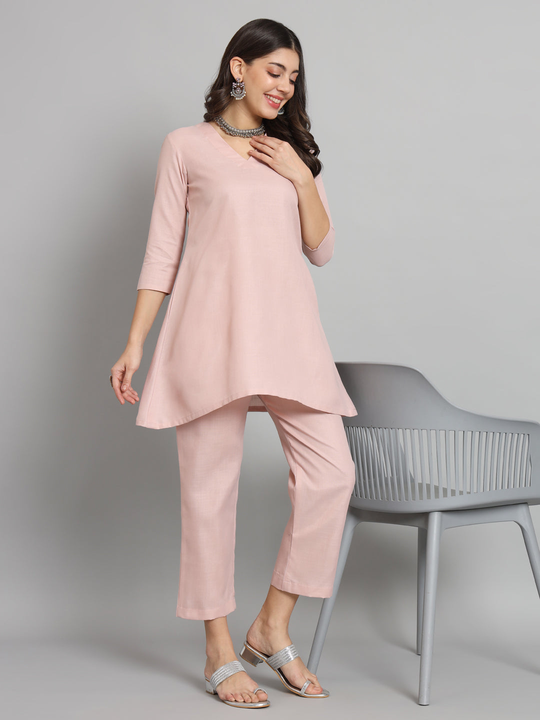 Fab Fashion Rosy Pink Co-Ord Set - Distacart
