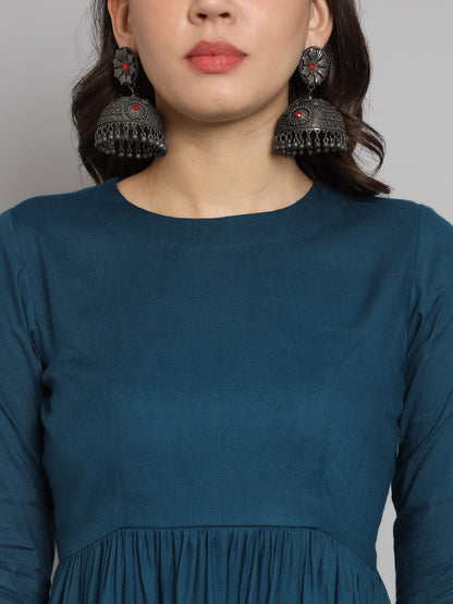 Fab Fashion Peacock Blue Co-Ord Set - Distacart