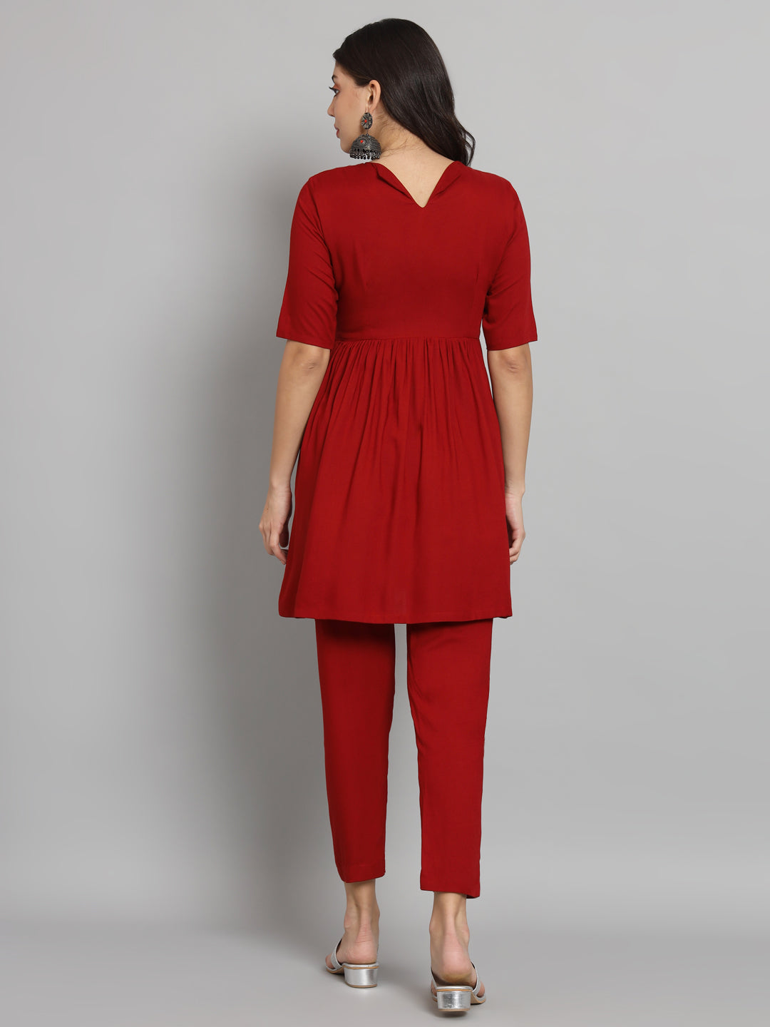 Fab Fashion Cherry Red Co-Ord set - Distacart