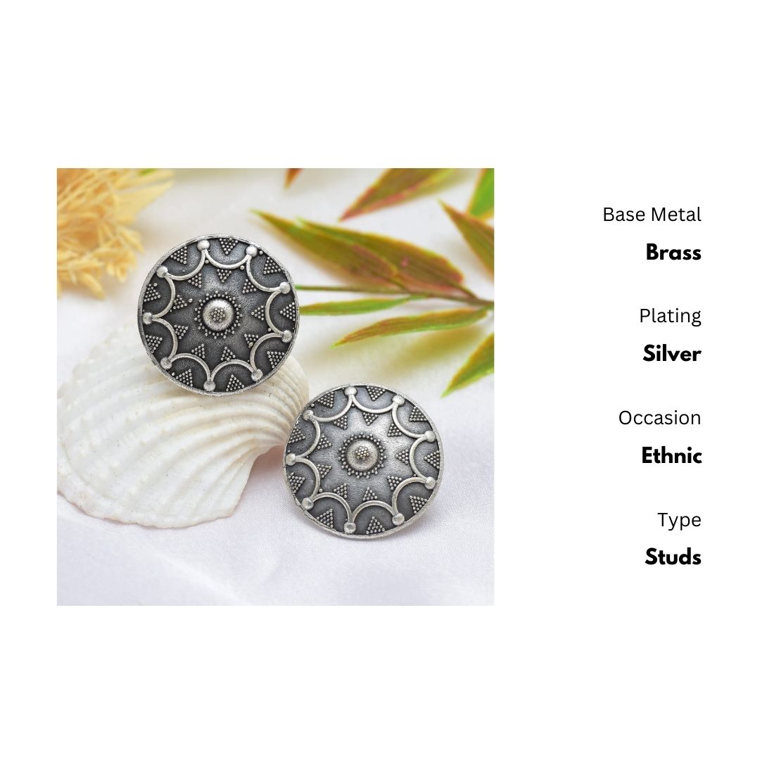 New Stylish Oxidized Gold-Polished Gold Studs Earrings for Womens by House of Ree - Distacart