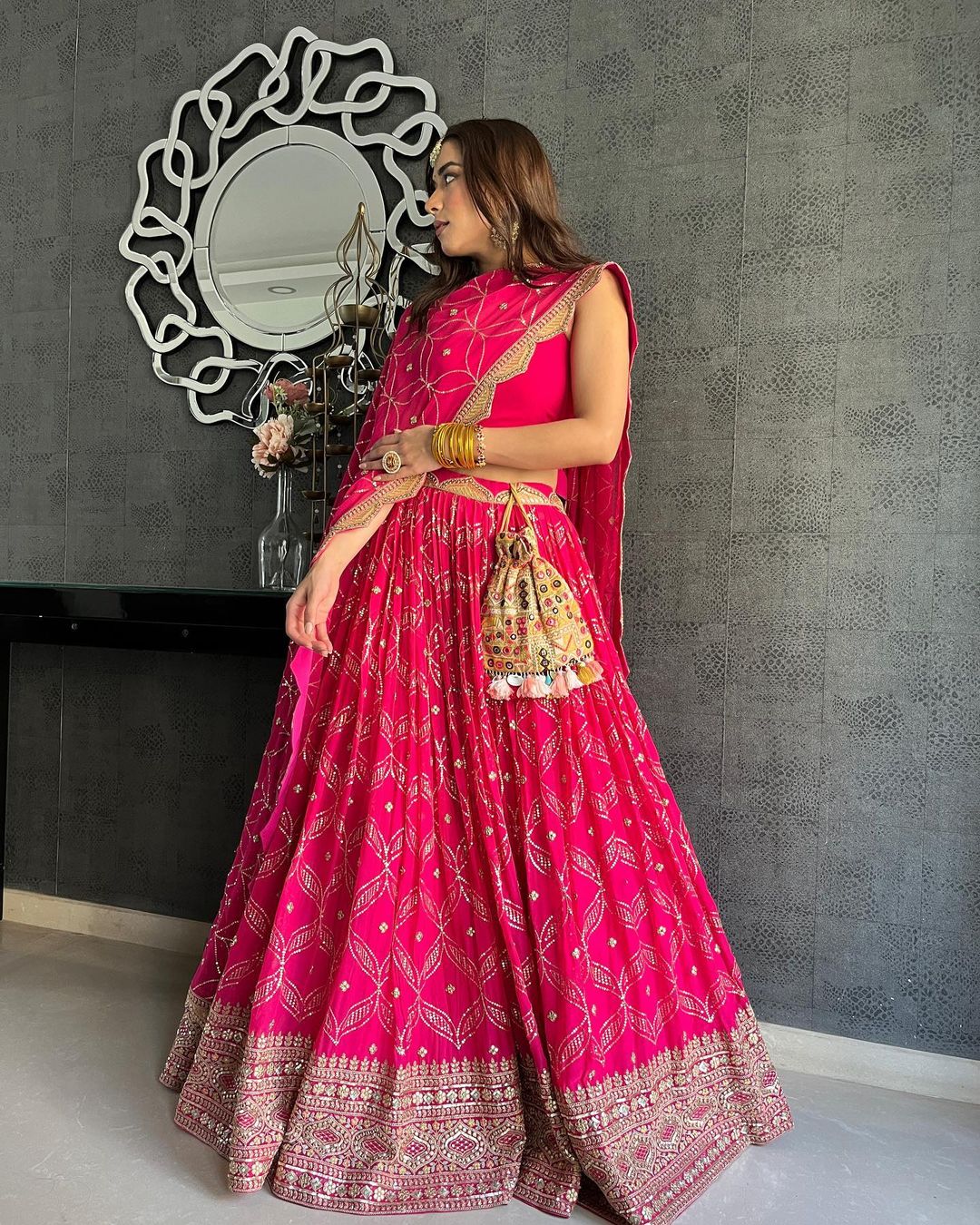 Lehenga Mart Glamorous Designer Lehenga Choli for Bridal and Bridesmaids Wedding Wear Choli - Distacart