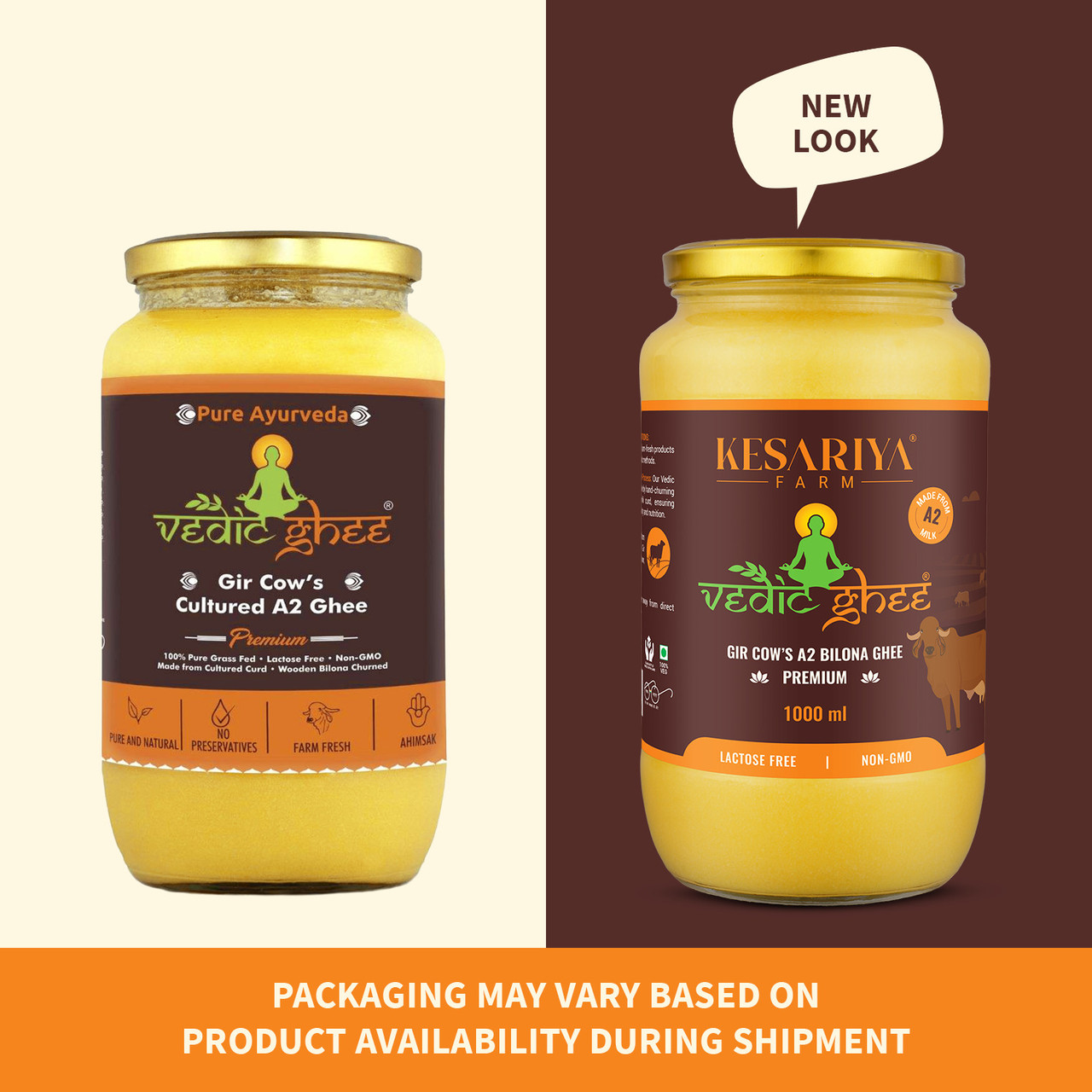 Vedic Ghee Premium A2 Gir Cow Cultured Ghee from Kesariya Farm Indian Gir Cow Ghee, Pure A2 Ghee, Natural & Healthy - Distacart