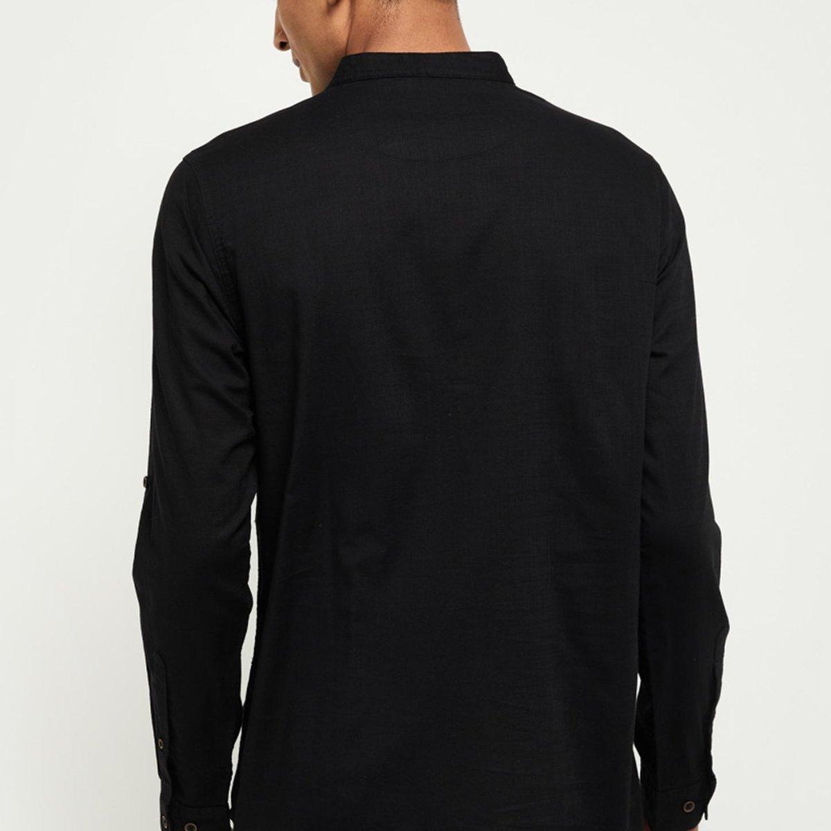 Fabmade Men Black Solid Short Kurta - Distacart