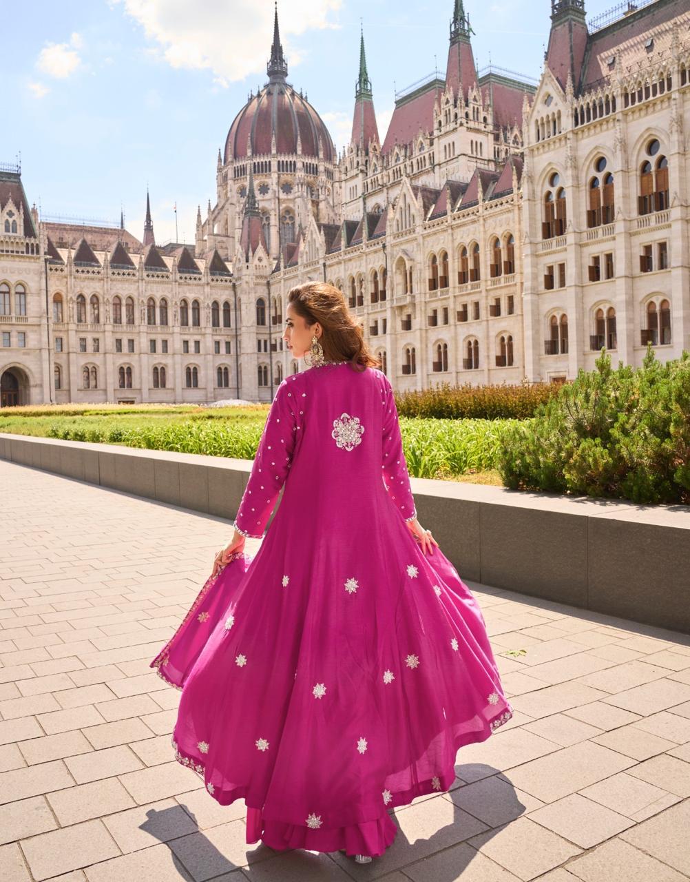 Anaita Rani-Pink Silk Stitched Suit With Embroidery Work - Dista