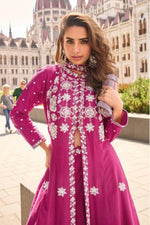 Thumbnail for Anaita Rani-Pink Silk Stitched Suit With Embroidery Work - Dista