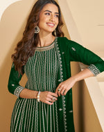 Thumbnail for Anaita D Green Faux Georgette Stitched Plazzo Suit with Sequence Work - Distacart