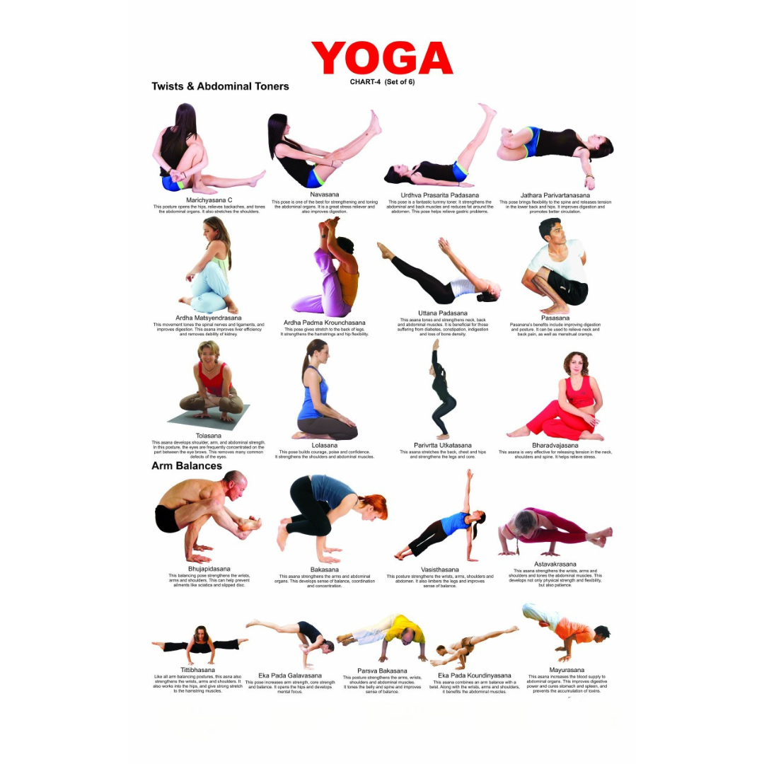 Dreamland Publications Educational Chart for Kids - Yoga Chart - 4 - Distacart