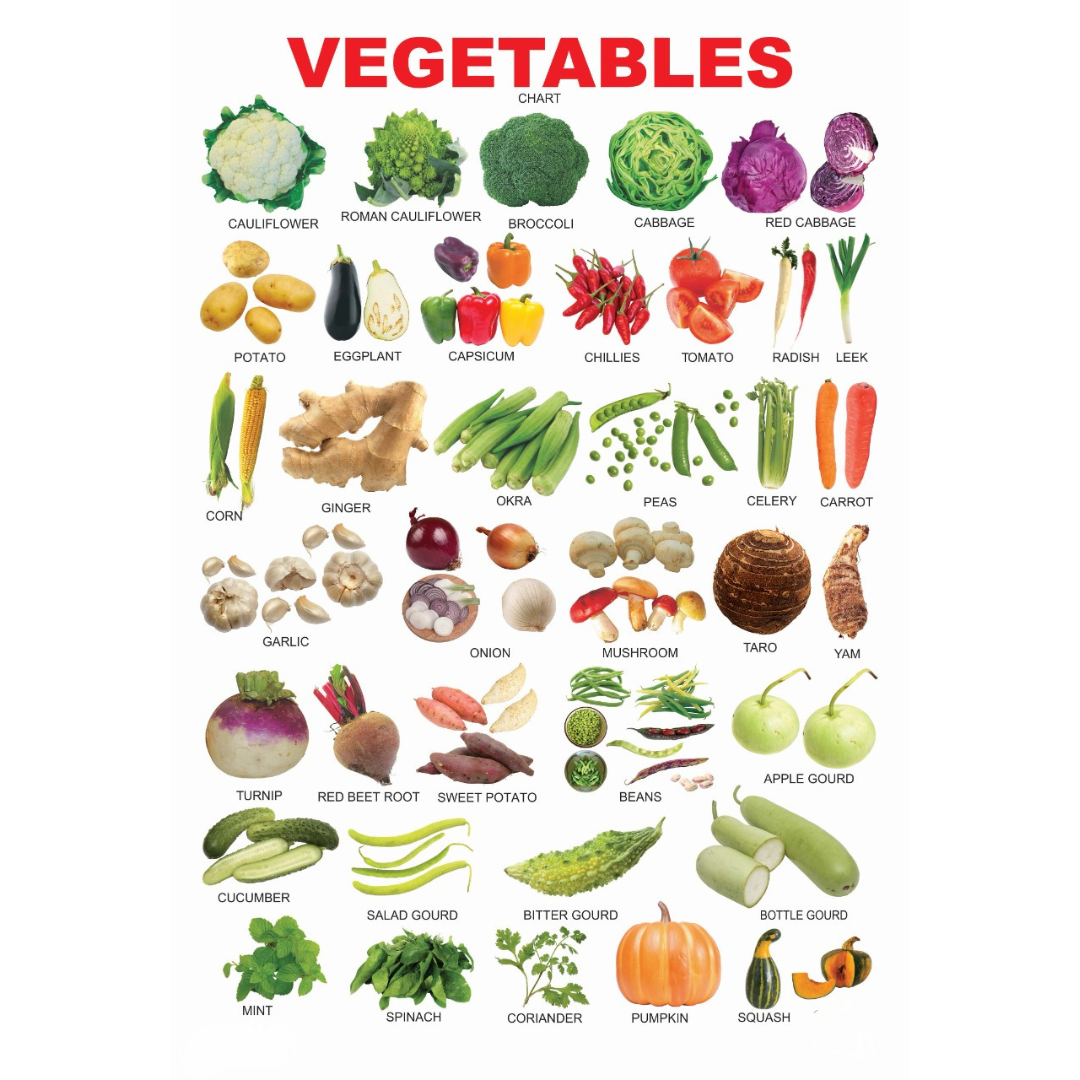 Dreamland Publications Educational Chart for Kids - Vegetables - Distacart