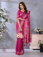 Thumbnail for Anaita Rani Pink Premium Banarasi Tissue Silk Saree With Gala Weaving Work - Distacart