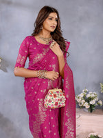 Thumbnail for Anaita Rani Pink Premium Banarasi Tissue Silk Saree With Gala Weaving Work - Distacart