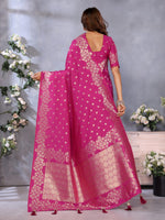 Thumbnail for Anaita Rani Pink Premium Banarasi Tissue Silk Saree With Gala Weaving Work - Distacart