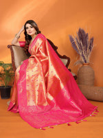 Thumbnail for Anaita Peach Tissue Silk Saree With Weaving Zari Work - Distacart