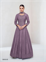 Thumbnail for Anaita Lavender Embroidered Vichitra Silk Stitched Anarkali Suit - Distacart