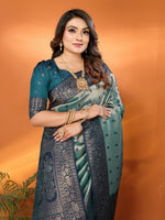 Thumbnail for Anaita Blue Tissue Silk Saree With Weaving Zari Work - Distacart