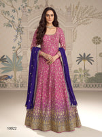 Thumbnail for Anaita Magenta Georgette Stitched Anarkali Suit With Embroidered Sequins Work - Distacart